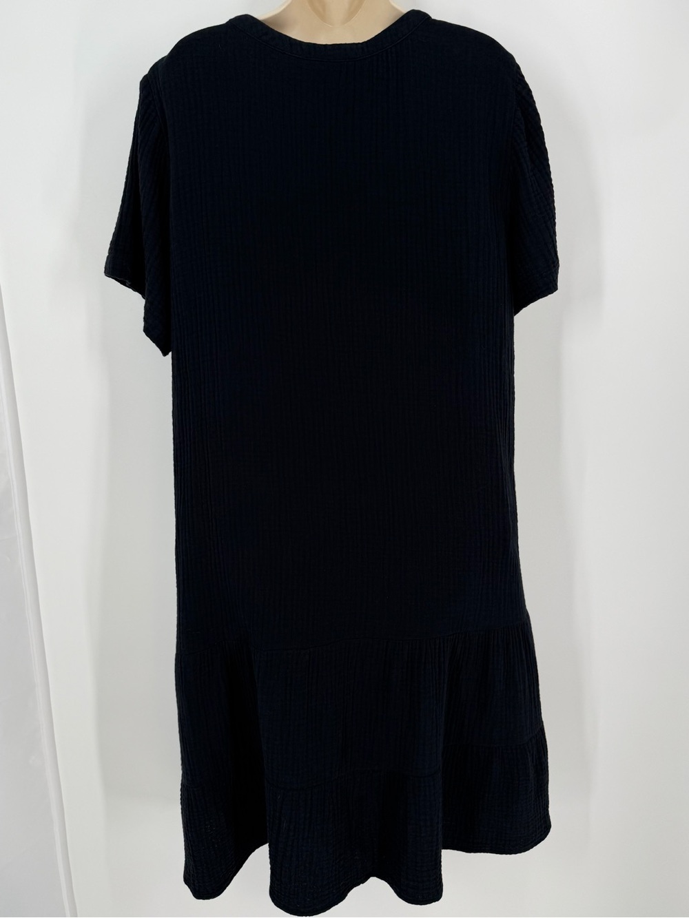 J.Jill 100% Cotton Gauze Tiered Swing Dress XLT Lagenlook Minimalist Oversized - Picture 5 of 9